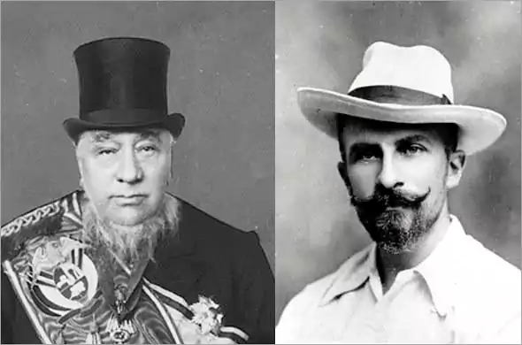 Paul Kruger and first warden of the Kruger National Park, James Stevenson-Hamilton